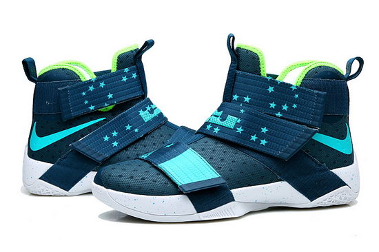 Nike Lebron Soldier 10 Blue And Green Factory Outlet